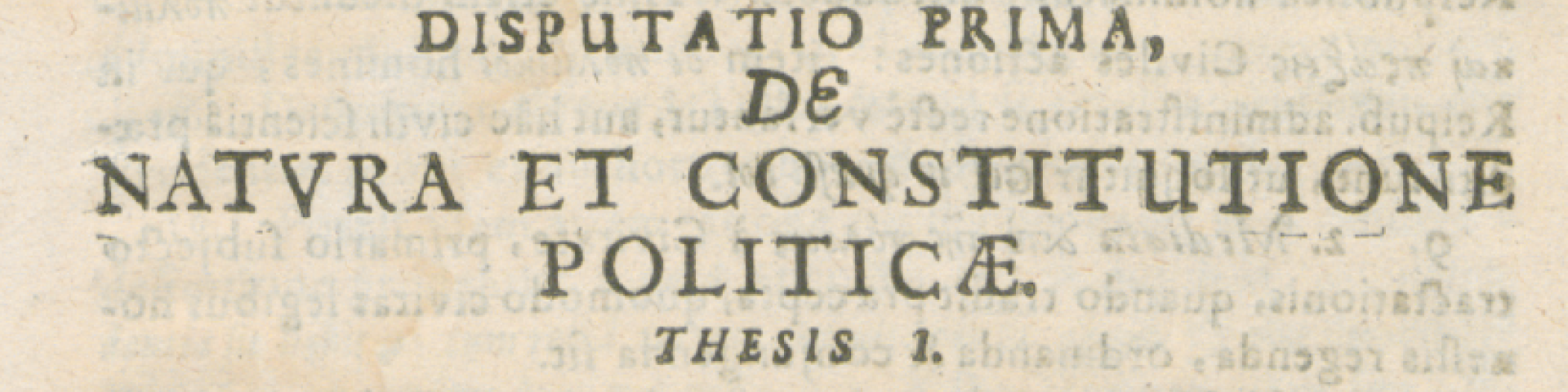 Disputatio Politica Prima PhD