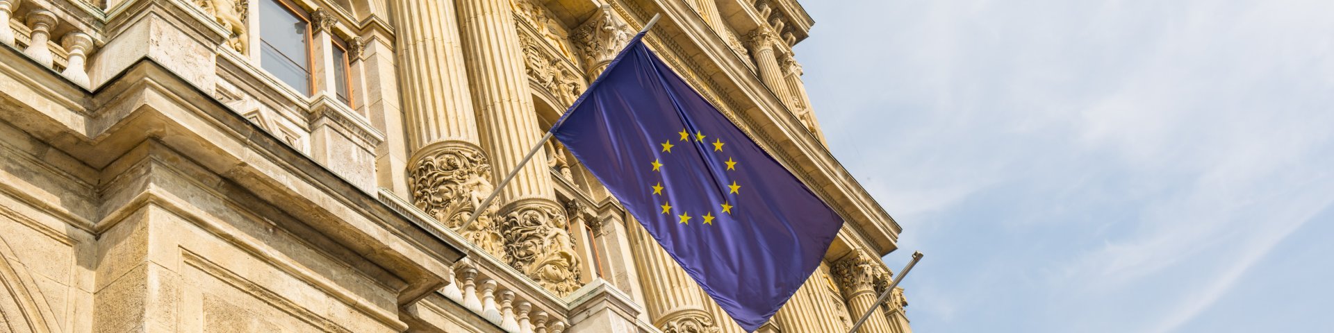 Building with a EU flag