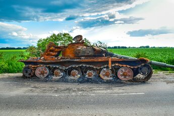 tank on a road